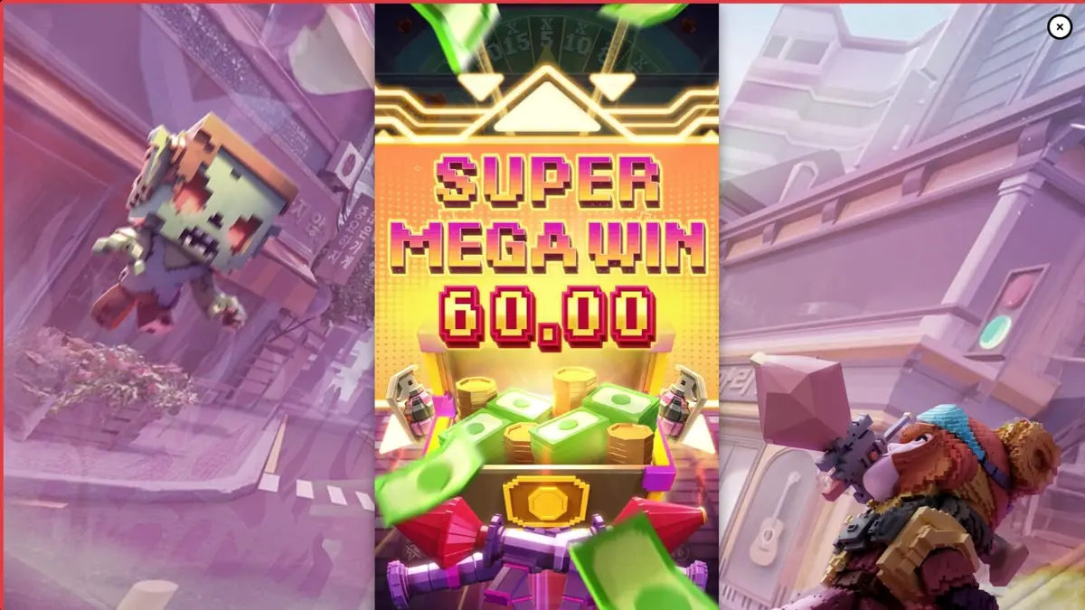 Interface do jogo de slot Zombie Blasters com temática de apocalipse zumbi e estética arcade