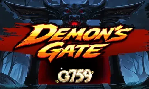 Interface do slot Demon's Gate com tema de portal sombrio e runas místicas